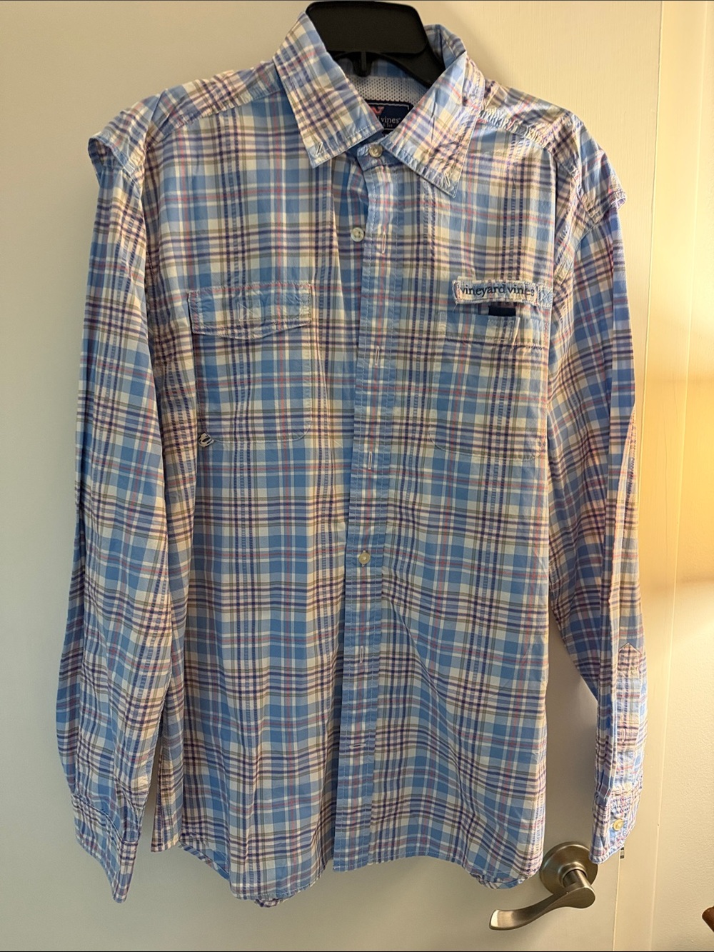 Vineyard Vines harbor Blue and White Plaid Button-Down Shirt